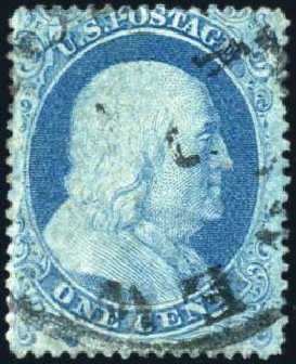 Price of US Stamp Scott #18 - 1861 1c Franklin. Harmer-Schau Auction Galleries, Oct 2009, Sale 83, Lot 316