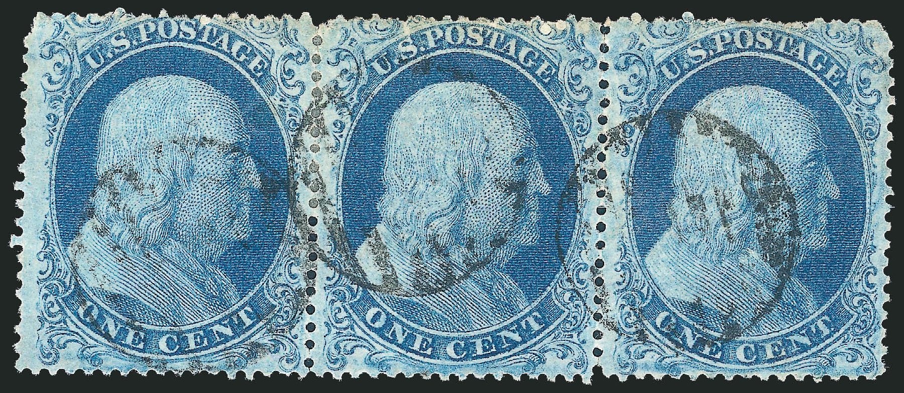 US Stamps Value Scott Catalogue 18 - 1861 1c Franklin. Robert Siegel Auction Galleries, Mar 2011, Sale 1006, Lot 1556