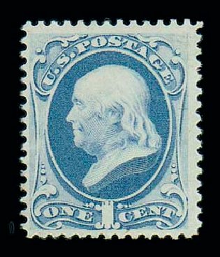 US Stamp Values Scott #182 - 1879 1c Franklin. Matthew Bennett International, Dec 2007, Sale 325, Lot 1657