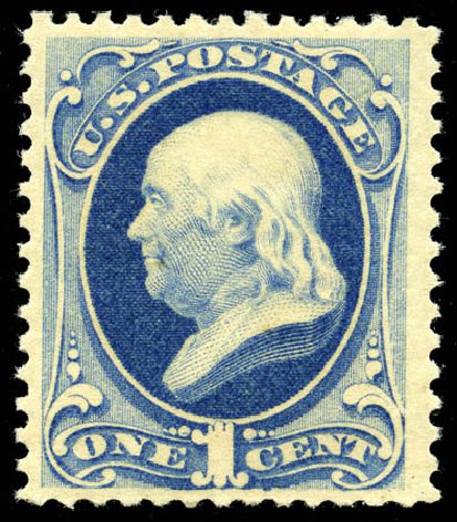 US Stamps Values Scott Catalog #182 - 1879 1c Franklin. Matthew Bennett International, Jun 2008, Sale 328, Lot 688