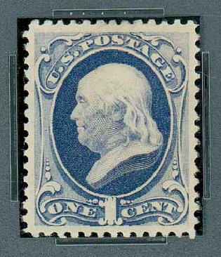 Value of US Stamp Scott Cat. # 182: 1879 1c Franklin. Matthew Bennett International, Oct 2007, Sale 322, Lot 2060