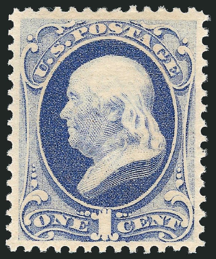US Stamp Values Scott Catalog #182 - 1879 1c Franklin. Robert Siegel Auction Galleries, Jun 2011, Sale 1011, Lot 551