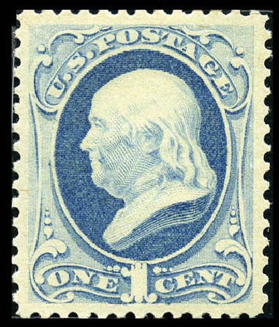 Cost of US Stamps Scott Cat. # 182 - 1c 1879 Franklin. Matthew Bennett International, Feb 2012, Sale 340, Lot 285