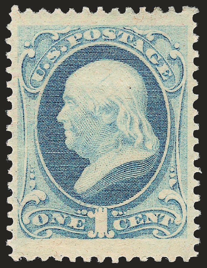 Value of US Stamp Scott Catalogue # 182: 1879 1c Franklin. Robert Siegel Auction Galleries, Apr 2009, Sale 972, Lot 3183
