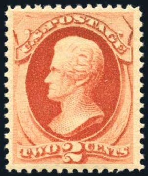 US Stamp Values Scott 183: 2c 1879 Jackson. Harmer-Schau Auction Galleries, Jul 2010, Sale 86, Lot 404