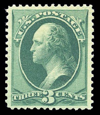Values of US Stamp Scott #184 - 1879 3c Washington. Matthew Bennett International, Sep 2010, Sale 333, Lot 3581