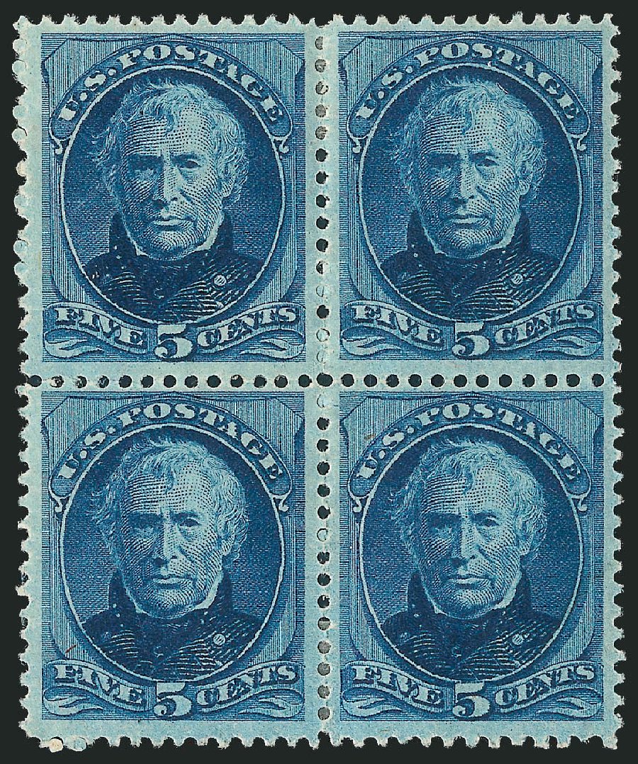 Values of US Stamp Scott Catalogue #185: 1879 5c Taylor. Robert Siegel Auction Galleries, Mar 2012, Sale 1021, Lot 404