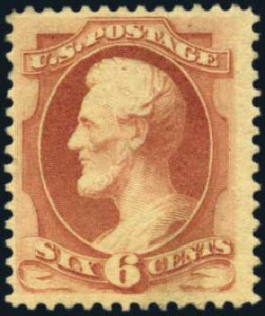 US Stamps Prices Scott Catalogue # 186: 1879 6c Lincoln. Harmer-Schau Auction Galleries, Aug 2012, Sale 94, Lot 1268