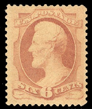 US Stamp Value Scott 186 - 1879 6c Lincoln. Cherrystone Auctions, Jul 2009, Sale 200907, Lot 140