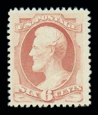 US Stamps Price Scott Catalogue 186: 1879 6c Lincoln. Matthew Bennett International, Dec 2007, Sale 324, Lot 1121