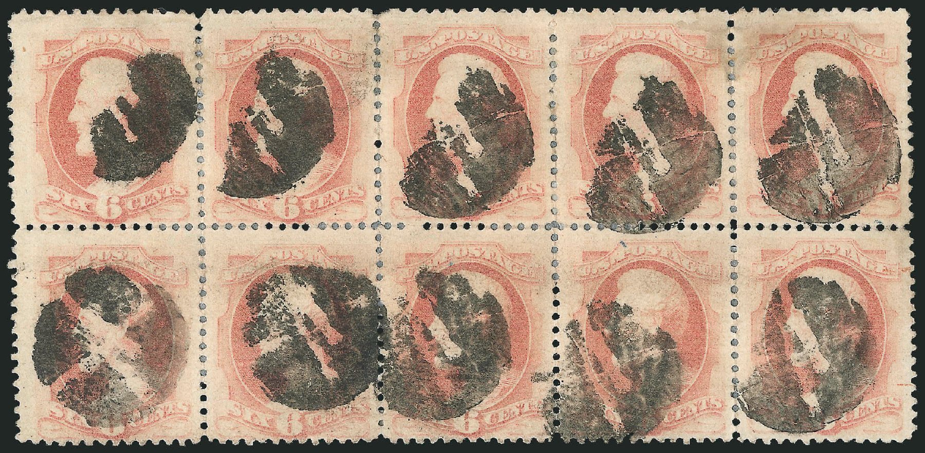 US Stamp Value Scott Catalog # 186 - 1879 6c Lincoln. Robert Siegel Auction Galleries, Nov 2014, Sale 1084, Lot 3451