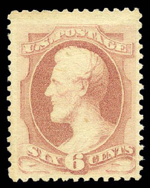Value of US Stamps Scott Catalog # 186 - 6c 1879 Lincoln. Matthew Bennett International, Sep 2010, Sale 333, Lot 3584