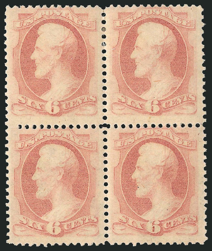 US Stamp Prices Scott #186 - 6c 1879 Lincoln. Robert Siegel Auction Galleries, Mar 2014, Sale 1067, Lot 1174