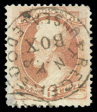 Values of US Stamp Scott Catalog # 186: 1879 6c Lincoln. Matthew Bennett International, Sep 2010, Sale 333, Lot 3585