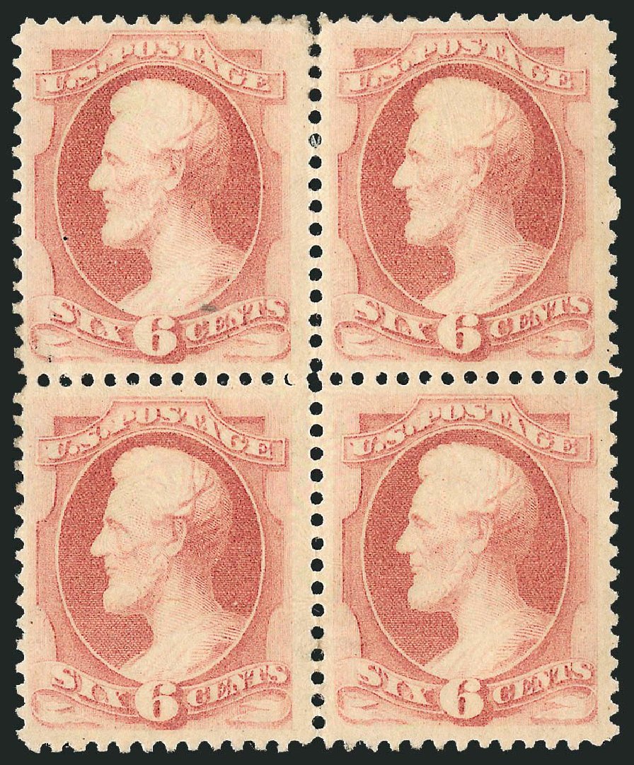 US Stamp Values Scott Catalogue # 186: 1879 6c Lincoln. Robert Siegel Auction Galleries, Mar 2014, Sale 1067, Lot 1173