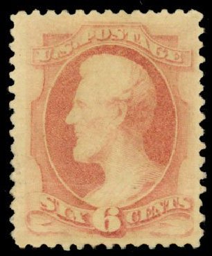 US Stamps Values Scott Cat. 186 - 1879 6c Lincoln. Daniel Kelleher Auctions, Dec 2013, Sale 640, Lot 166