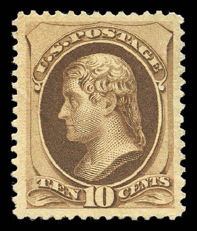 US Stamps Price Scott Catalogue # 187: 1879 10c Jefferson. Matthew Bennett International, Sep 2010, Sale 333, Lot 3587