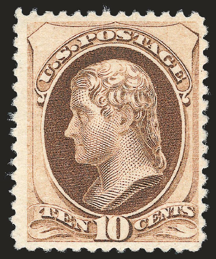 US Stamps Prices Scott Catalogue #187 - 1879 10c Jefferson. Robert Siegel Auction Galleries, Apr 2009, Sale 972, Lot 3187