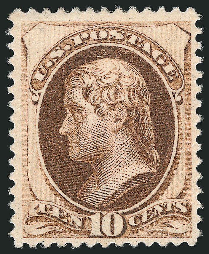 Cost of US Stamp Scott Catalogue 187: 10c 1879 Jefferson. Robert Siegel Auction Galleries, Oct 2011, Sale 1013, Lot 288