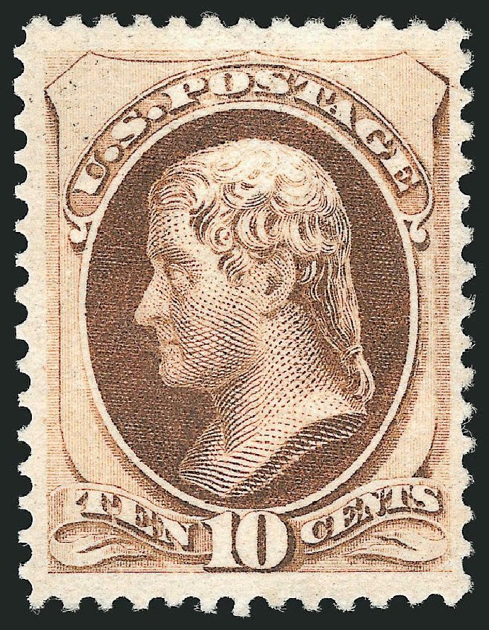 US Stamp Price Scott Catalog 187 - 10c 1879 Jefferson. Robert Siegel Auction Galleries, Apr 2014, Sale 1068, Lot 158