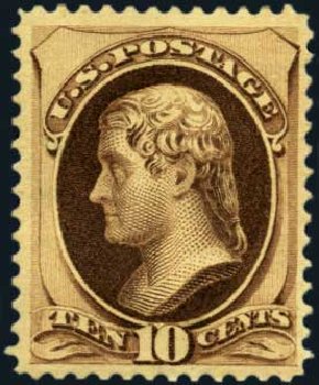 Value of US Stamp Scott Cat. # 187 - 1879 10c Jefferson. Harmer-Schau Auction Galleries, Aug 2012, Sale 94, Lot 1269