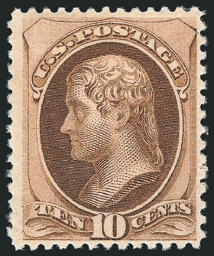 US Stamps Prices Scott #187 - 1879 10c Jefferson. Robert Siegel Auction Galleries, Mar 2012, Sale 1021, Lot 410
