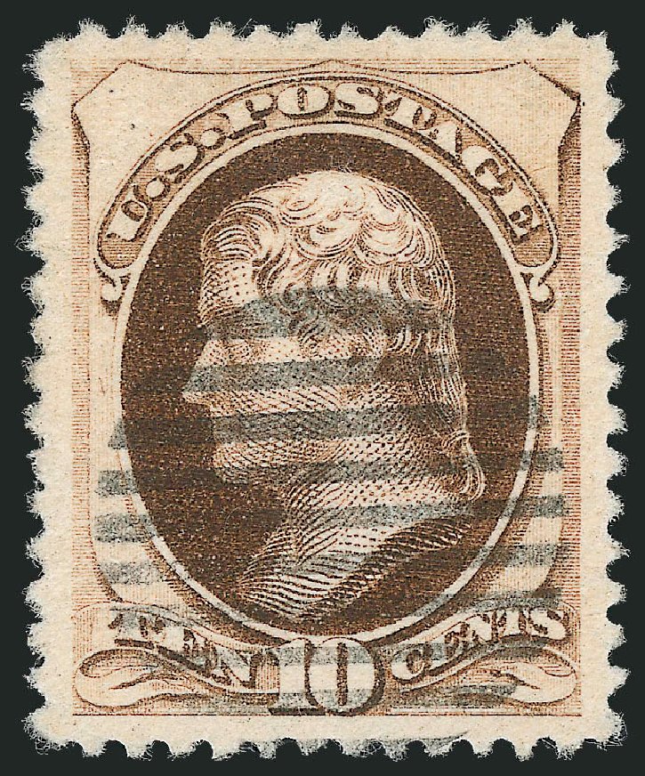 Cost of US Stamp Scott # 187: 1879 10c Jefferson. Robert Siegel Auction Galleries, Oct 2012, Sale 1032, Lot 3290