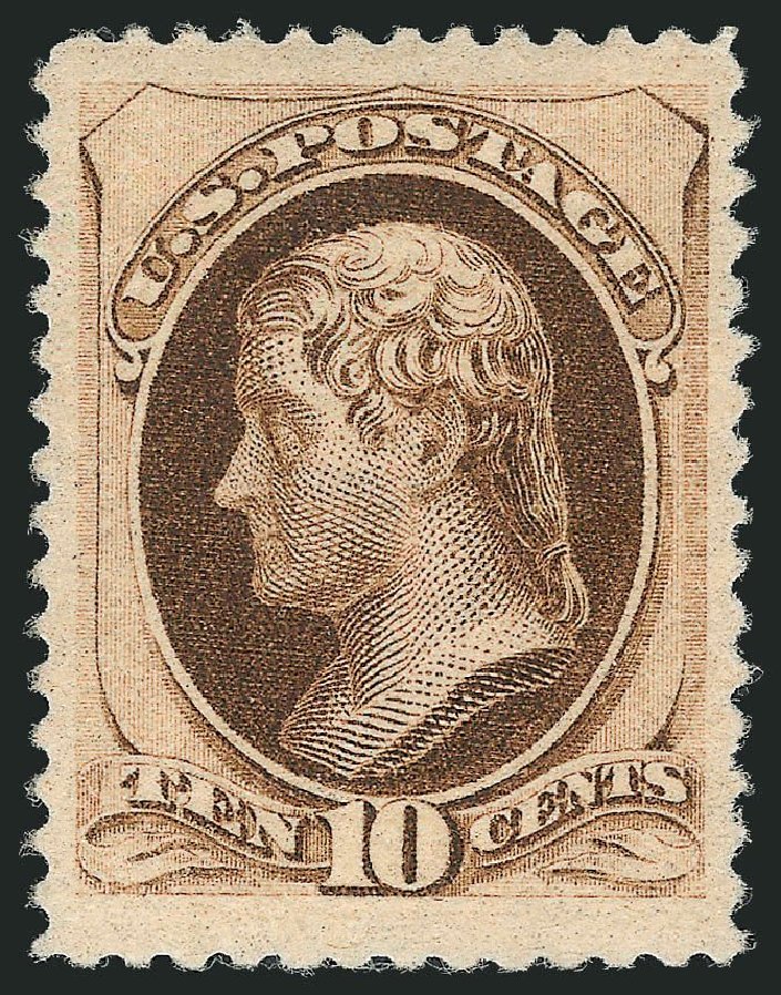 Costs of US Stamp Scott # 187 - 1879 10c Jefferson. Robert Siegel Auction Galleries, May 2013, Sale 1044, Lot 160