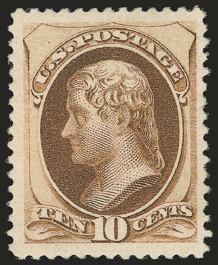 Value of US Stamps Scott Catalogue # 187 - 10c 1879 Jefferson. Robert Siegel Auction Galleries, Oct 2008, Sale 963, Lot 800