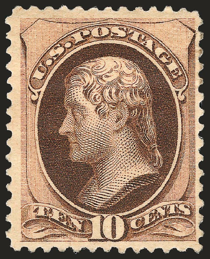 Value of US Stamps Scott Cat. # 187 - 1879 10c Jefferson. Robert Siegel Auction Galleries, Sep 2008, Sale 962, Lot 2455
