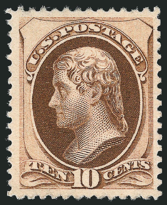 Values of US Stamp Scott Cat. 187 - 10c 1879 Jefferson. Robert Siegel Auction Galleries, Dec 2008, Sale 967, Lot 4302