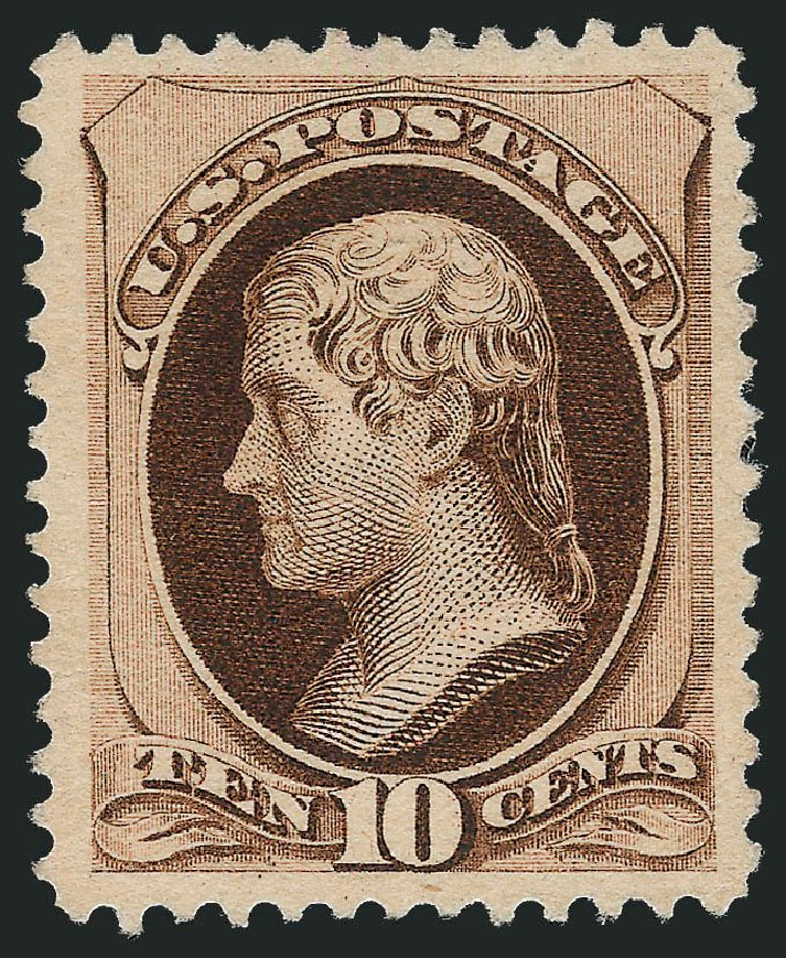 Costs of US Stamps Scott 187 - 1879 10c Jefferson. Robert Siegel Auction Galleries, Oct 2010, Sale 997, Lot 5602