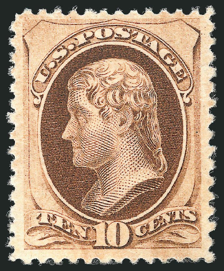 Value of US Stamps Scott Catalogue 187 - 1879 10c Jefferson. Robert Siegel Auction Galleries, Jun 2012, Sale 1025, Lot 173