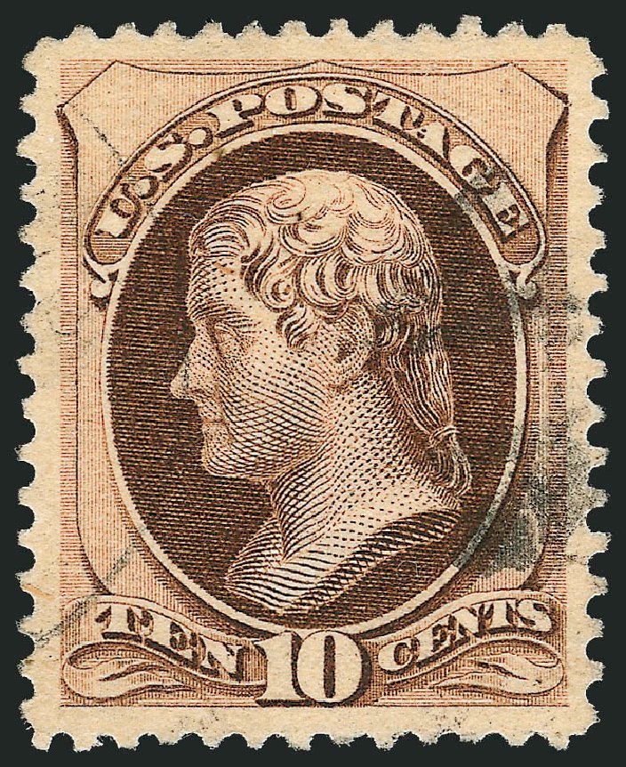 Values of US Stamps Scott #187: 10c 1879 Jefferson. Robert Siegel Auction Galleries, Sep 2008, Sale 962, Lot 2456
