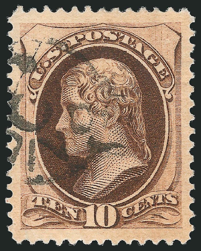 Prices of US Stamps Scott Catalog 188 - 1879 10c Jefferson. Robert Siegel Auction Galleries, Nov 2012, Sale 1034, Lot 177