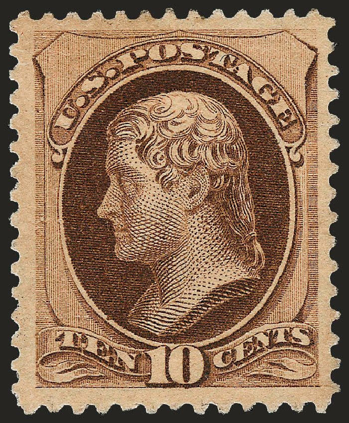 US Stamps Values Scott Cat. 188: 10c 1879 Jefferson. Robert Siegel Auction Galleries, Sep 2008, Sale 962, Lot 2457