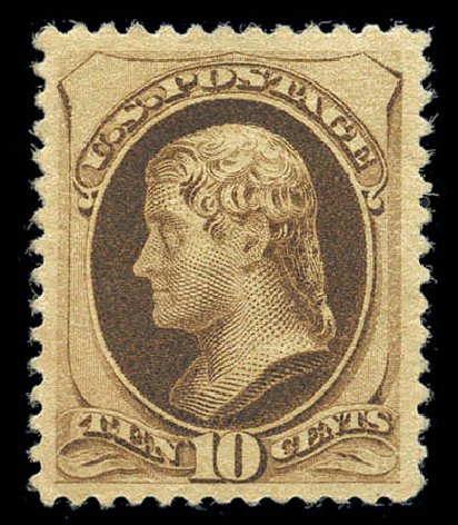 US Stamp Price Scott Catalogue # 188 - 1879 10c Jefferson. Matthew Bennett International, Sep 2010, Sale 331, Lot 538