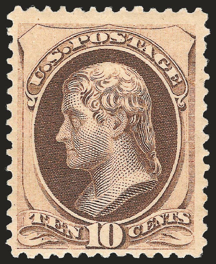 Value of US Stamps Scott 188 - 10c 1879 Jefferson. Robert Siegel Auction Galleries, Apr 2009, Sale 972, Lot 3188