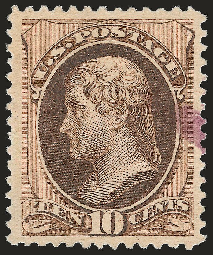 US Stamps Value Scott Cat. #188: 1879 10c Jefferson. Robert Siegel Auction Galleries, Jun 2009, Sale 975, Lot 1428