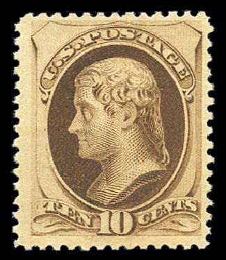 US Stamp Prices Scott Catalogue 188 - 10c 1879 Jefferson. Matthew Bennett International, Sep 2010, Sale 331, Lot 540