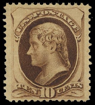 Price of US Stamps Scott Cat. # 188 - 1879 10c Jefferson. Daniel Kelleher Auctions, Jun 2012, Sale 630, Lot 1414