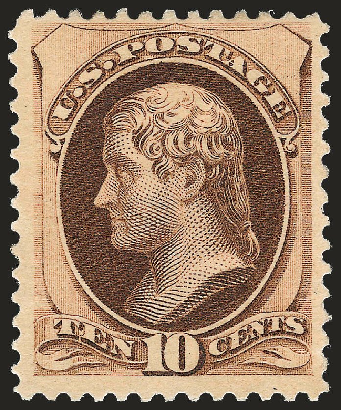 Price of US Stamp Scott Catalog 188 - 1879 10c Jefferson. Robert Siegel Auction Galleries, Jun 2009, Sale 975, Lot 1425
