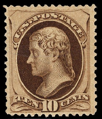 Price of US Stamps Scott Cat. 188 - 1879 10c Jefferson. Cherrystone Auctions, Nov 2009, Sale 200911, Lot 3072