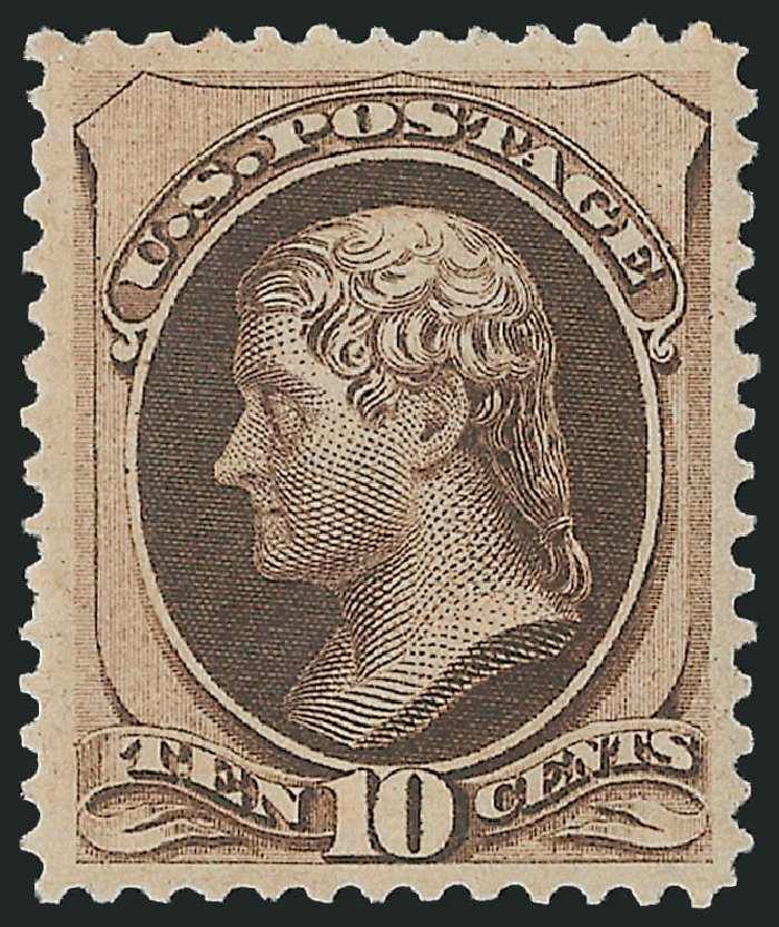 US Stamp Value Scott Catalogue #188 - 1879 10c Jefferson. Robert Siegel Auction Galleries, Dec 2009, Sale 978, Lot 1042