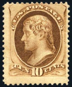US Stamp Price Scott Catalogue # 188 - 10c 1879 Jefferson. Harmer-Schau Auction Galleries, Jul 2010, Sale 86, Lot 406