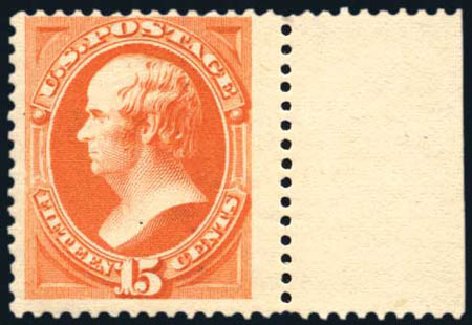 Values of US Stamp Scott Catalogue # 189 - 1879 15c Webster. Harmer-Schau Auction Galleries, Jul 2010, Sale 86, Lot 407