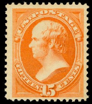 US Stamps Values Scott Catalog 189: 1879 15c Webster. Daniel Kelleher Auctions, Dec 2013, Sale 640, Lot 167
