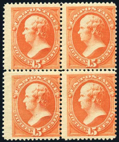 Costs of US Stamps Scott Catalog 189: 1879 15c Webster. Harmer-Schau Auction Galleries, Jul 2010, Sale 86, Lot 408