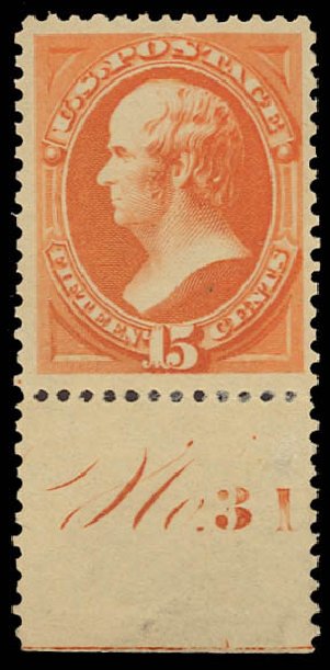 Cost of US Stamp Scott Catalog #189: 1879 15c Webster. Daniel Kelleher Auctions, Jun 2012, Sale 630, Lot 1418