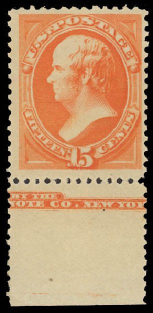 Values of US Stamps Scott Catalogue # 189: 15c 1879 Webster. Daniel Kelleher Auctions, Aug 2012, Sale 631, Lot 858